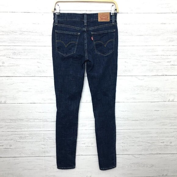 Levi's 711 Women's Skinny Jeans Dark Wash Stretch Distressed size 25 length 30" - Picture 11 of 12